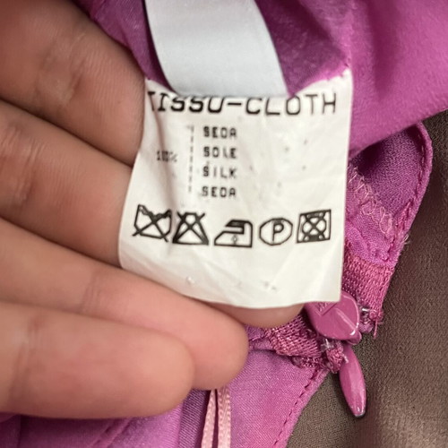 Roberto Verino Y2K silk asymmetric tiered halter dress used, lilac pink