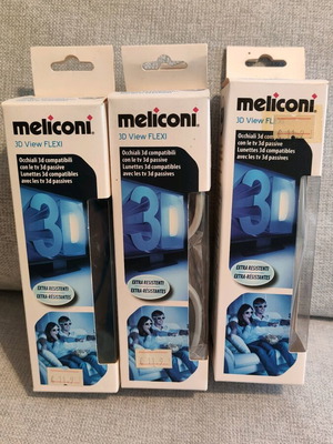 3D View Flexi Meliconi glasses new, pack of three pairs