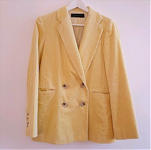 Zara κίτρινο κοτλέ blazer XS