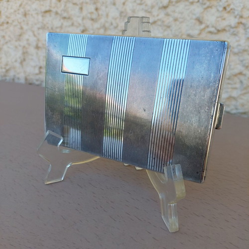 Alpacca Hoka silver cigarette case used, 60's vintage