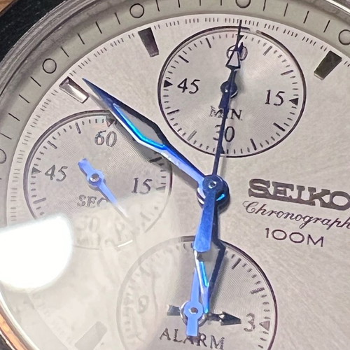 Seiko chronograph 100 m used with blue hands