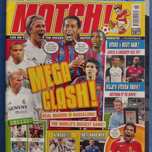 Match Football Magazine Issue 15-21 November 2005 like new with Van Nistelrooy poster