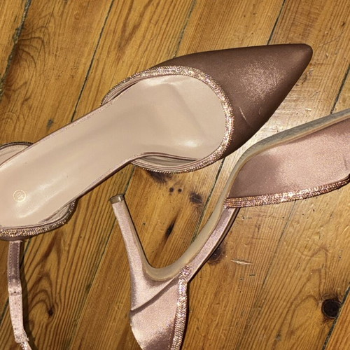 Pink pumps with rhinestones, size 40