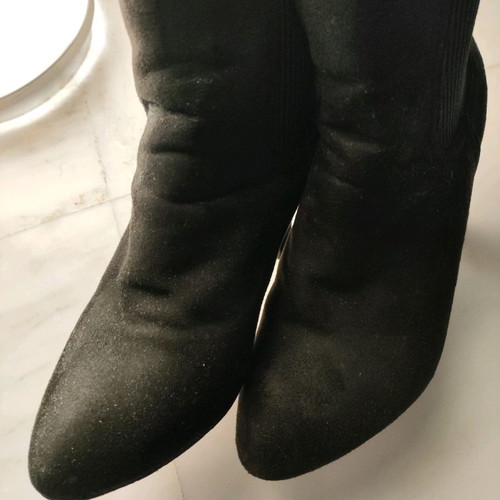 Booties used size 38 black suede with 8 cm heel