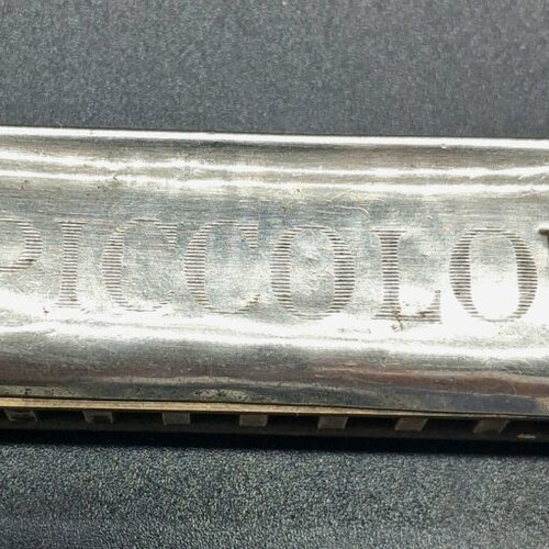 Vintage M. Hohner Piccolo Harmonica C Moll used with velvet case