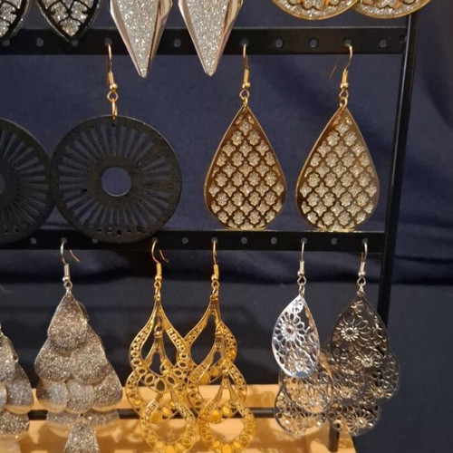 Dangling earrings set of 13 pairs new, gold and silver colors