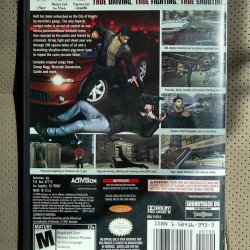 True Crime Streets of LA Nintendo GameCube game
