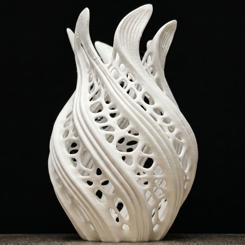 Decorative Vase Sculpture with Complex Organic Design