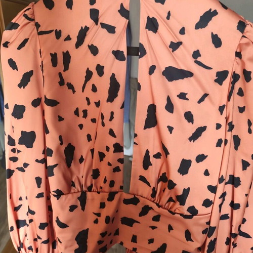 Satin top N.Large new, black and orange