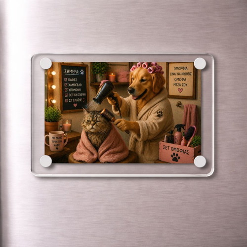 Acrylic Beauty Day Pets fridge magnet new