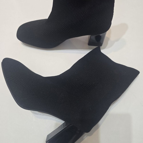 Black sock boots size 38 used with block heel