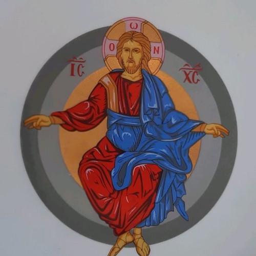 Jesus Christ plate used, 24 carat gold, handmade Greek
