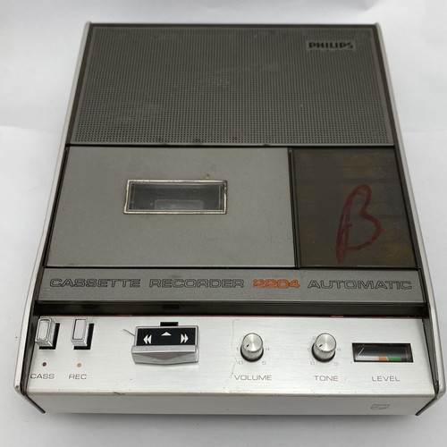 Philips N2204 vintage portable cassette recorder used