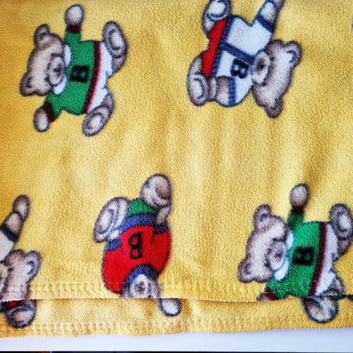 Fleece baby blanket 1.20 x 1.50 m, cotton, with children's pattern