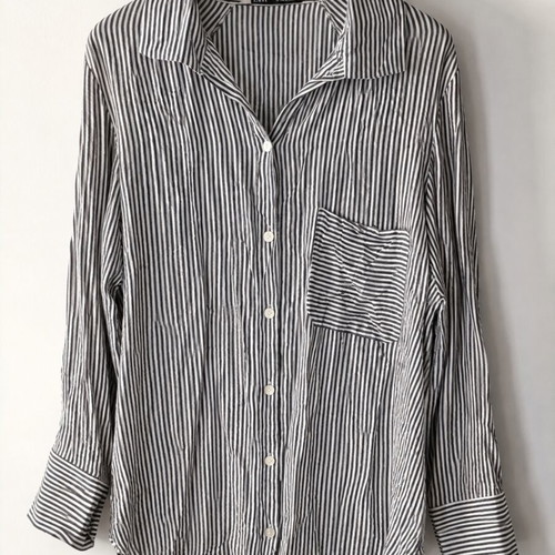 Zara women's striped oversized shirt black and white size M like new