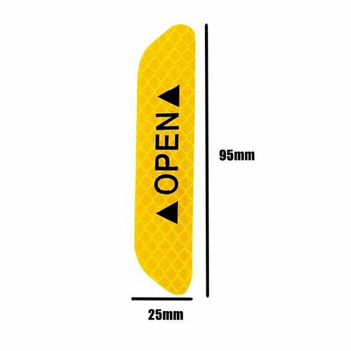 Reflective Open Stickers for Car Pack of 4 Yellow