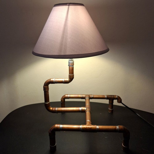 Handmade table lamp from copper pipe new