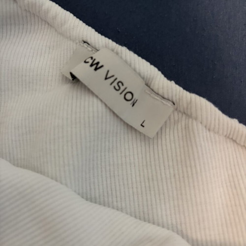 Cotton blouse with one shoulder like new, white, size L
