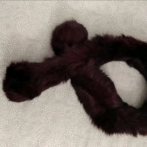 Fur collars used, black and burgundy