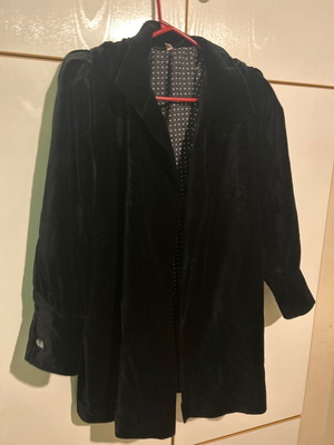 Jacket used black suede elastic XXL