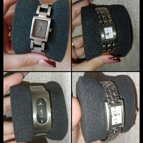 Lot of 4 women's watches Le Cachot, Prince, Omax used, untested