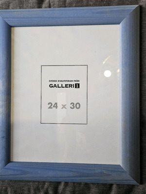 Wooden frame with passepartout for four images, new, blue