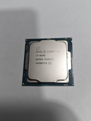 Intel Core i3-8100 processor used, 3.60GHz, LGA 1151 socket