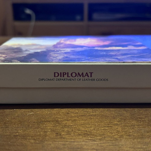 Diplomat brown leather wallet, new with box