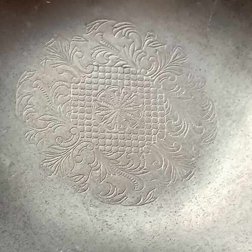 Silver-plated decorative bowl used with embossed designs