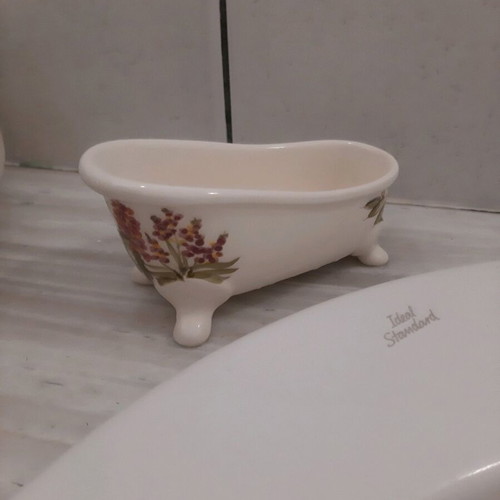Porcelain bathtub soap dish like new with painting design