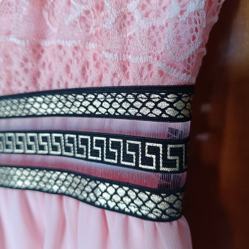 Long formal dress like new, size S 36, pink