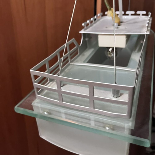 Crystal glass ship lamp like new