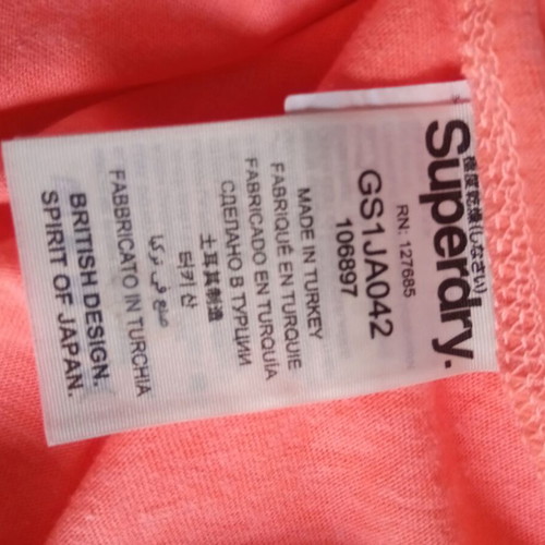 Superdry women's t-shirt small like new, orange with white