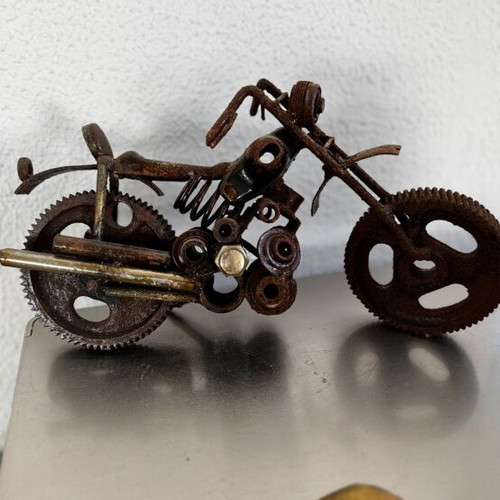 Motorcycle metal sculpture