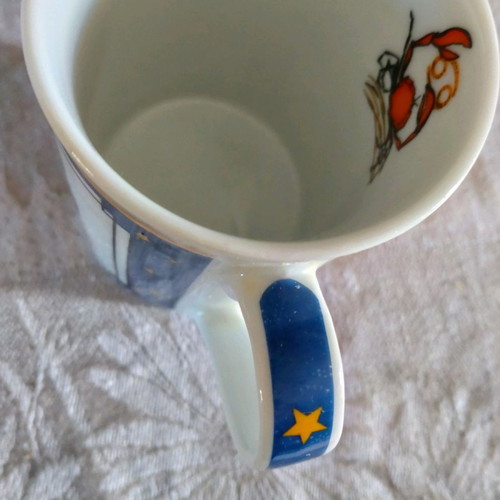 Vintage porcelain mug zodiac Cancer used