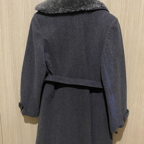 Children's gray wool coat with belt used
