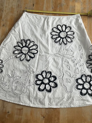 Summer cotton skirt XL, black and white
