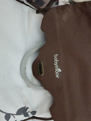 Baby bag used with travel changing mat