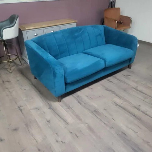 Designer Blue Fabric Sofa Large Double New
