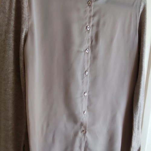 Pullover blouse with buttons on back used, beige, size M