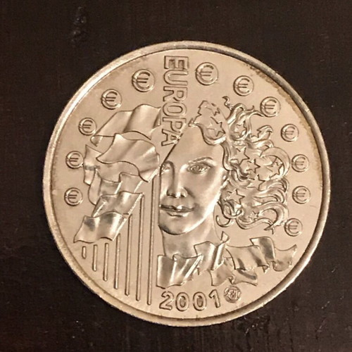 Silver 0.900 French commemorative coin 2001, new