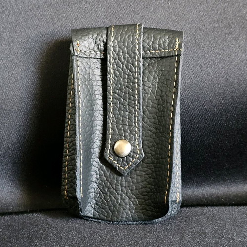 Leather key wallet used, dark blue