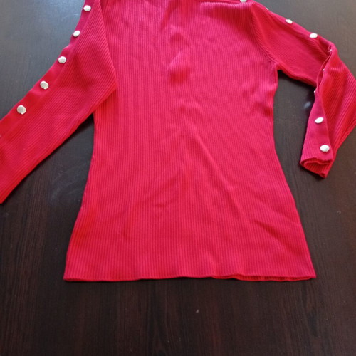 Elastic red blouse refurbished, Sil mar, medium large