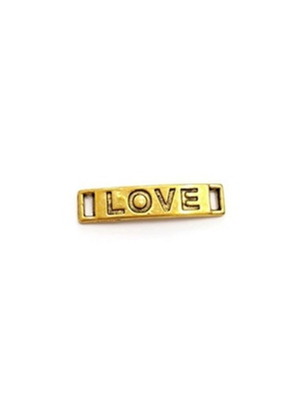 Metal Love element gold plated, antique style