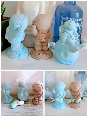Ceramic astronaut-themed favors made to order