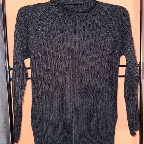 Gina Tricot Long Knit Sweater Black Medium New