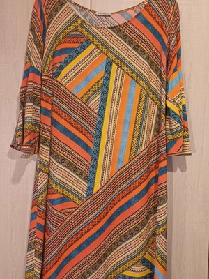 Multicolored Dress with Geometric Design