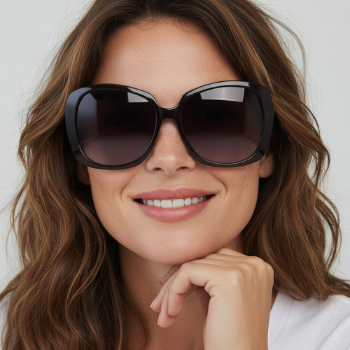 Yves Saint Laurent YSL 6234/S Oversized Butterfly Sunglasses, Black and Gold