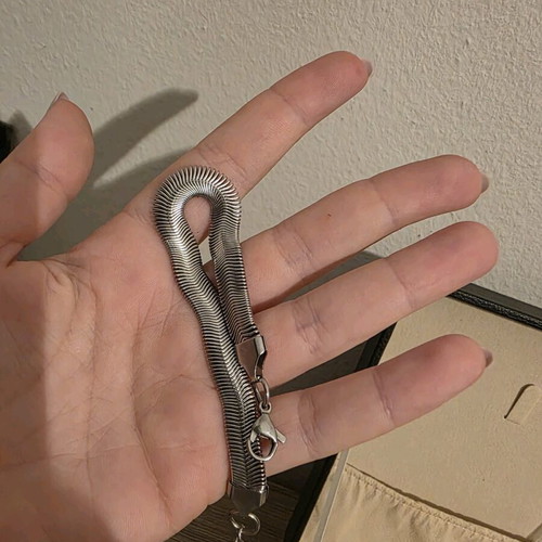 Stainless steel snake chain bracelet like new, silver