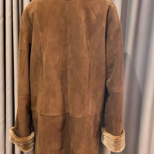 Vintage Genuine Brown Sheepskin Women's Coat Raverdo like new, XL
